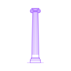 Buildings Stone Columns Greek Ionic Fluted Large Line Art Illustration Svg, Free Vectors File